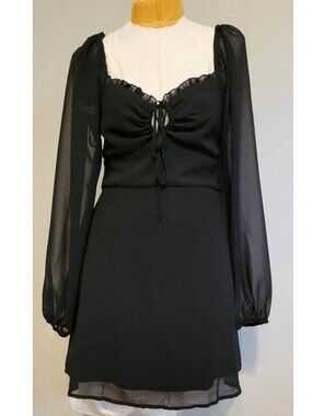 FOREVER 21 Fabulous long sleeve black DRESS sz M